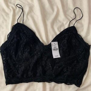 Black Lace Crop Top